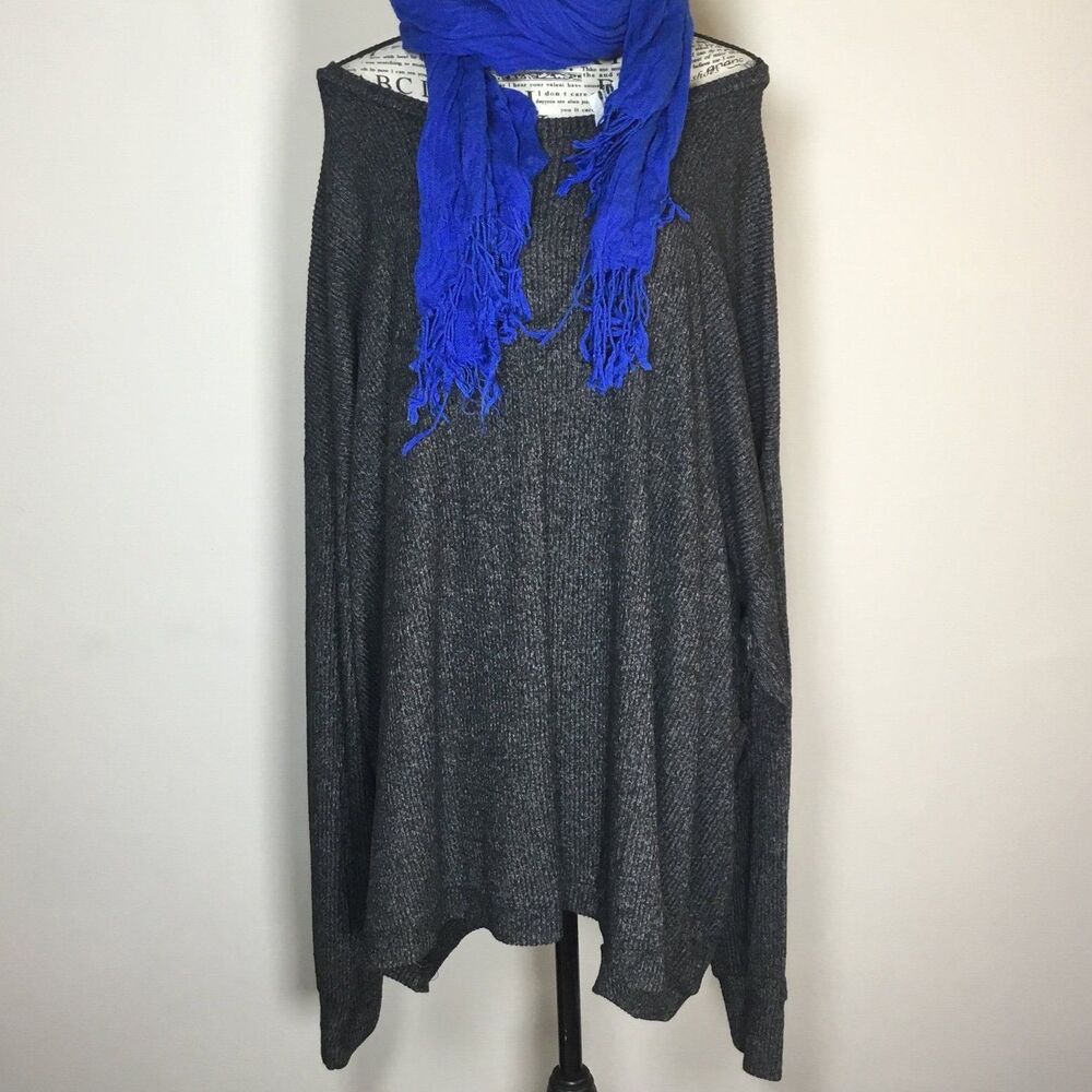 On off shoulder slouchy sweater grey white scoop neck stretchy loungewear 4XL